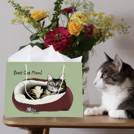 Muttertag vor der Katze Große Geschenktüte