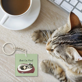 Muttertag vor der Katze Schlüsselanhänger