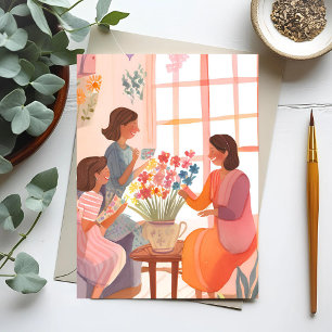 Muttertag Wasserfarbe Handgemalt Blumen Feiertagspostkarte