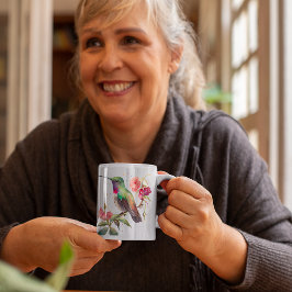 Muttertag Wasserfarbe Hummingbird Rosa Blume Zweifarbige Tasse