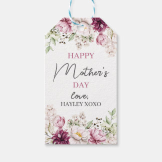 Muttertag Weiße und Lila Blumengrün Gefallen Geschenkanhänger