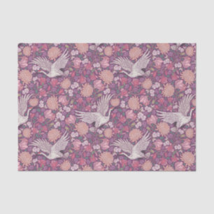 Muttertag weißer Kran Heron Pink Peach Mums Seidenpapier