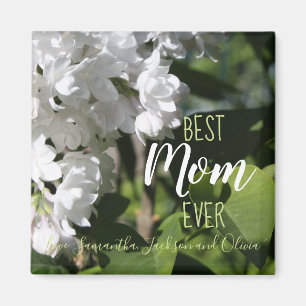 Muttertag Weißer Lilacs Beste Mama je Magnet