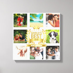 Muttertag Weltbeste Mutter Familienfoto-Collage Leinwanddruck