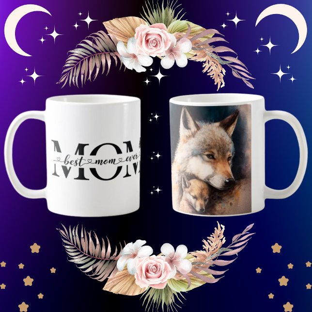 Muttertag Wolf Baby Schöne klassische Geschenke Kaffeetasse (Von Creator hochgeladen)