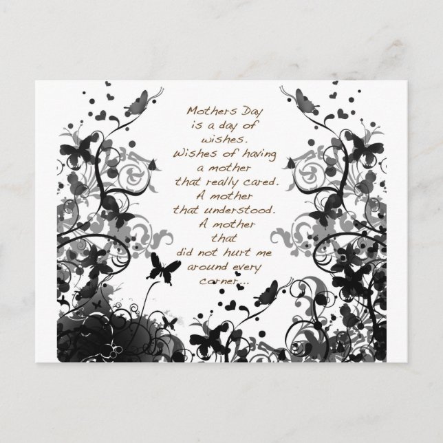 Muttertag wünscht schwarzen Missbrauch Postkarte (Vorderseite)
