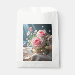 Muttertag Zarte rosa Rosen und weiße Margeriten Geschenktütchen
