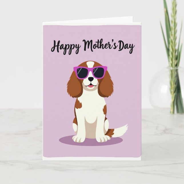 Muttertageskarte mit Hund mit Sonnenbrille Karte (Vorderseite)