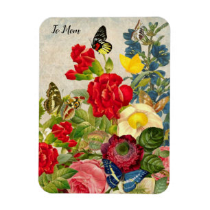 Muttertaggarnelen Rose Schmetterlinge Magnet