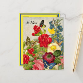 Muttertaggarnelen Rose Schmetterlinge Postkarte