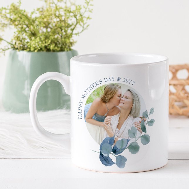 Muttertags-2-Foto-Eukalyptusblatt-Bilderrahmen Kaffeetasse (Von Creator hochgeladen)