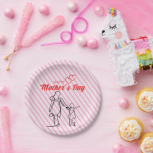 Muttertags-Art-Pillow - Mama & Kinder Liebe Pappteller