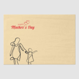 Muttertags-Art-Pillow - Mama & Kinder Liebe Seidenpapier