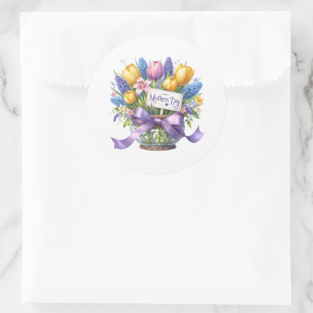 Muttertags-Aufkleber Runder Aufkleber (Tasche)