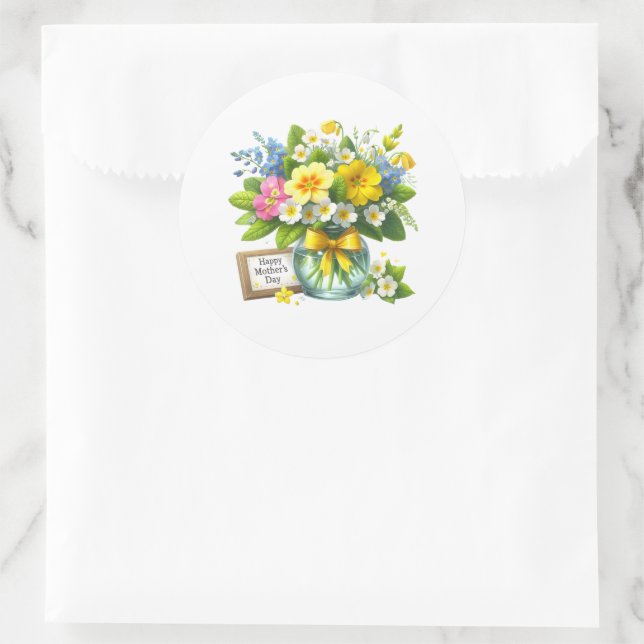 Muttertags-Aufkleber Runder Aufkleber (Tasche)