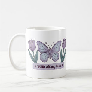 Muttertags-Blumen - Meine Liebe Schmetterling Tulp Kaffeetasse
