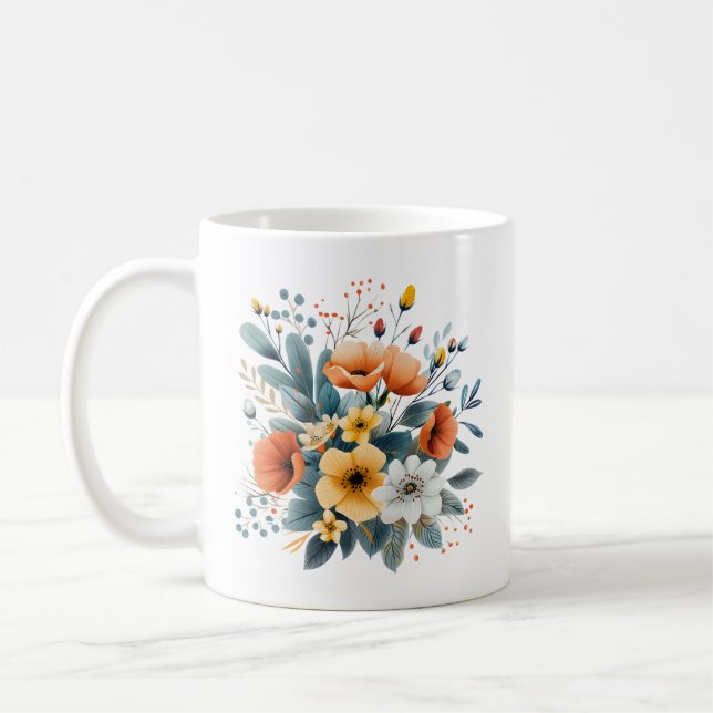 Muttertags-Boho-Blumen Clipart-61983 Kaffeetasse (Links)