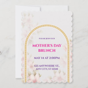 Muttertags-Brunch, Wasserfarbe Rosa Floral Einladung