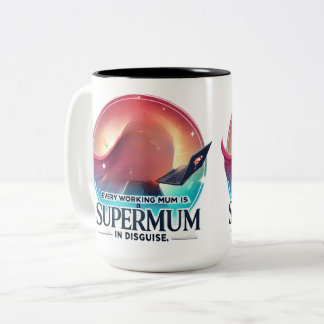 Muttertags-Bürogeschenk Supermum AI-Kunst Zweifarbige Tasse