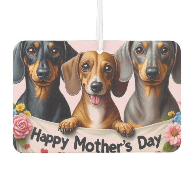 Muttertags-Dachshund Autolufterfrischer (Vorderseite)