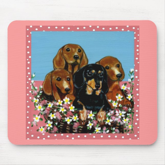 Muttertags-Dachshunde Mousepad (Vorne)