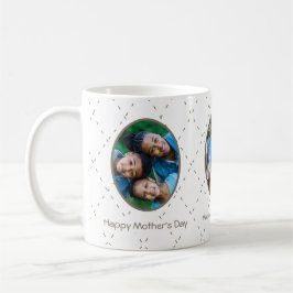 Muttertags-Familienfotos und Nachricht Kaffeetasse