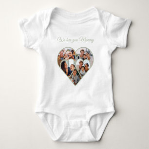 Muttertags-Foto-Collage Herz Familienbild  Baby Strampler