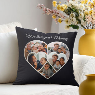 Muttertags-Foto-Collage Herz Familienbild  Kissen