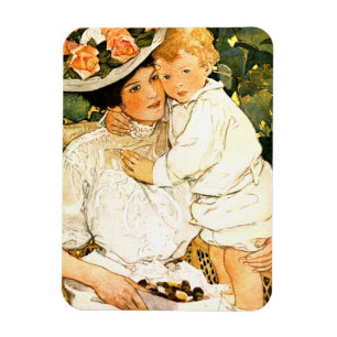 Muttertags-Geschenk mit Vintage-Kunst Magnet