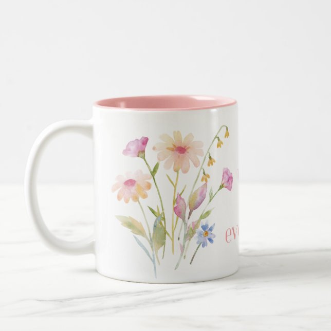 Muttertags-Kaffeetasse mit Zitat Zweifarbige Tasse (Links)