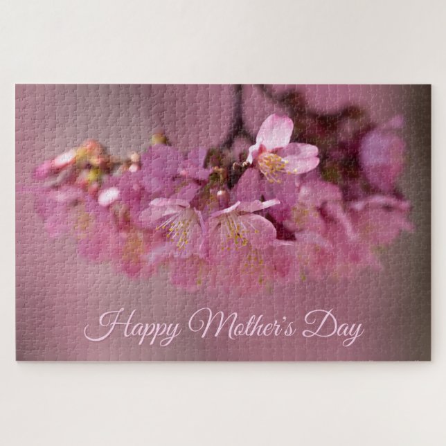 Muttertags-Kirschblüten Zartes Rosa-Bouquet Puzzle (Horizontal)