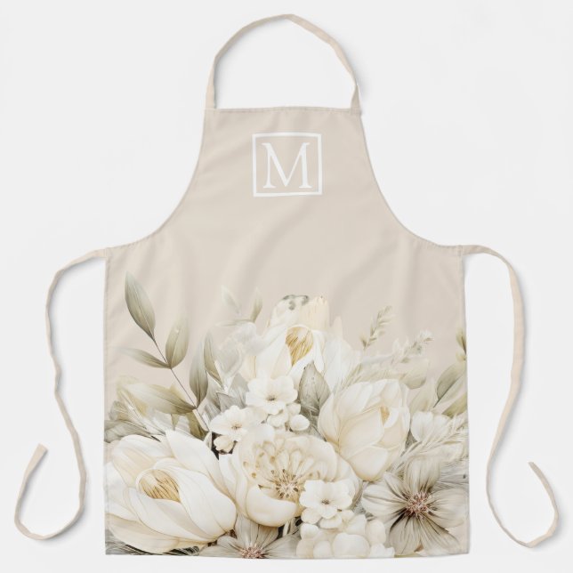 Muttertags-Monogramm Blumen benutzerdefinierte Sch Schürze (Vorderseite)