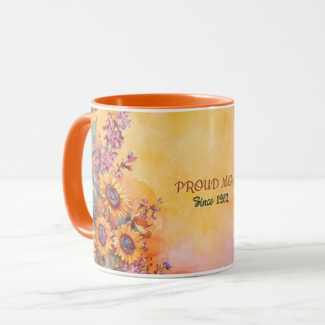Muttertags-Tassentext "MOM" "Seit 1972" Tasse (Vorderseite Links)