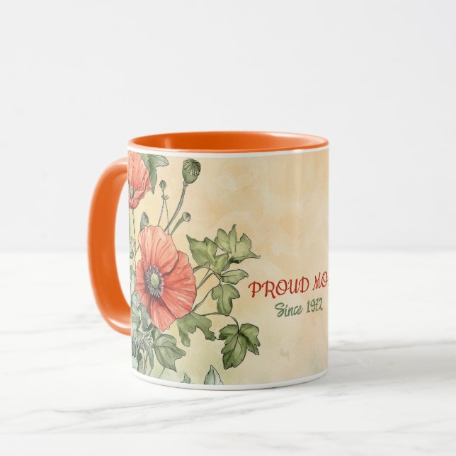 Muttertags-Tassentext "MUTTER" "Seit 1972" Tasse (Vorderseite Links)