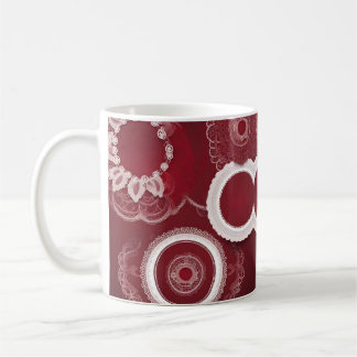 Muttertags Vintage Dunkelrotes Florales Ai-Kunstwe Kaffeetasse
