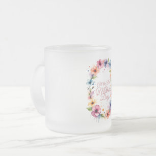 Muttertags-Wasserfarben-Blumenkranz in Rosa Mattglastasse