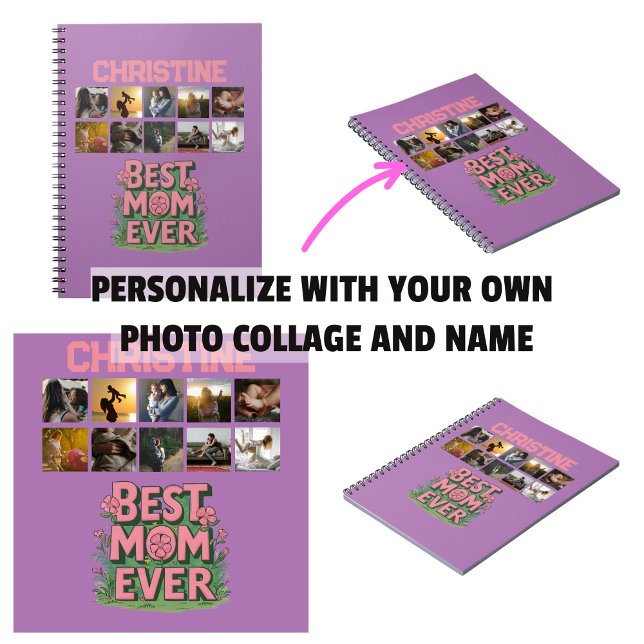 Muttertagsbeste Mama je Fotomaterial Keepake Notizblock (Mother's Day Best Mom Ever Photo Collage Keepsake Notebook)