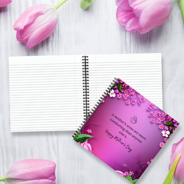 Muttertagsbotschaft in rosa, anpassbar notizbuch (Mother's Day message in pink customizable Notebook)