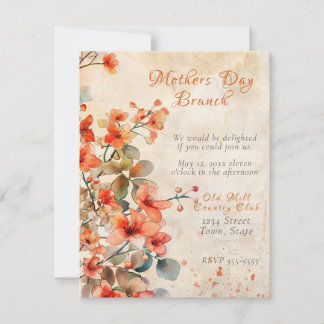 Muttertagsbrunch Blume für Wasserfarben Einladung