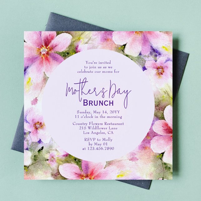 Muttertagsbrunch Elegante Blume Einladung (Von Creator hochgeladen)