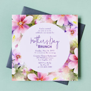 Muttertagsbrunch Elegante Blume Einladung