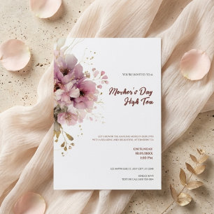Muttertagseinladung Floraler High Tea Elegant Einladung