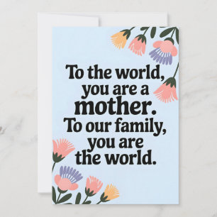 Muttertagsfamilie Zitat von Pastell Floral Border Feiertagskarte