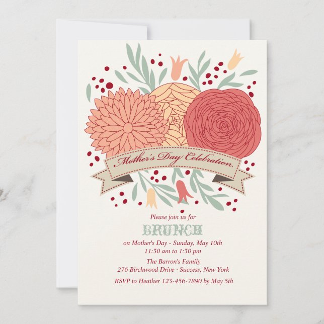 Müttertagsfeier Einladung (Vorderseite)