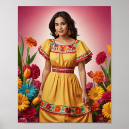 Muttertagsfeier, lebhafte Blumenwelt Poster