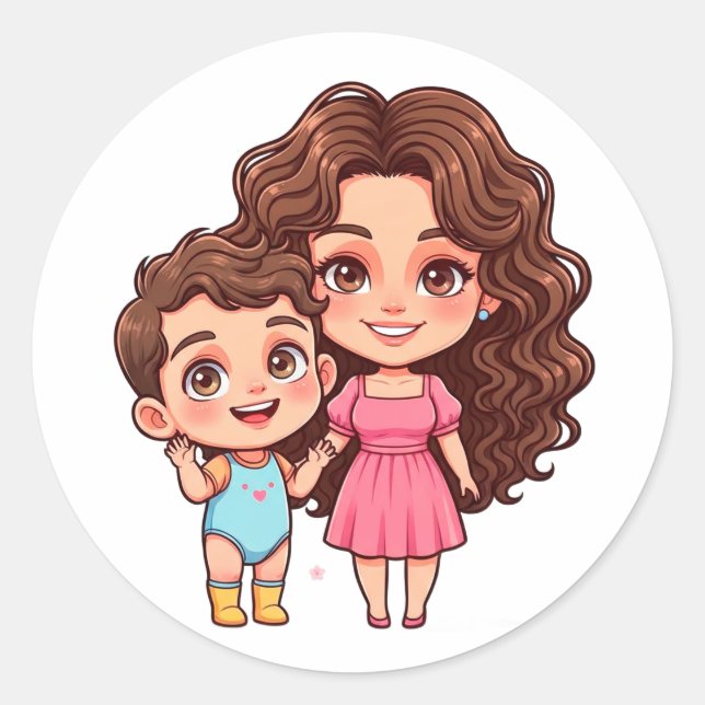 Muttertagsfeier Runder Aufkleber (Vorderseite)