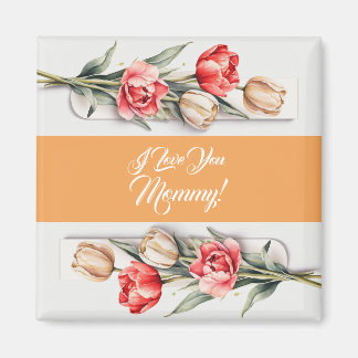 Muttertagsfische Blume Tulips Wasserfarbe. Magnet