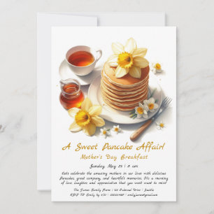Muttertagsfrühstück – Pfannkuchen und Osterglocken Einladung