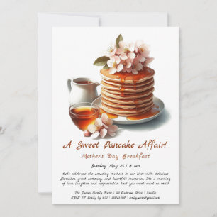 Muttertagsfrühstück, Pfannkuchen, Weißdornblüte Einladung