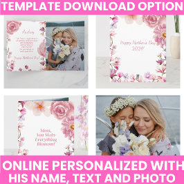 Muttertagsgebet Wasserfarbenflora Karte